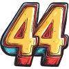 44 Zahl Bunt