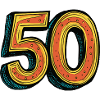 50 Zahl Bunt