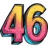 46 Zahl Bunt