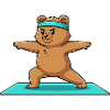 Yoga Bear Doing Warrior Pose