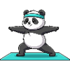 Yoga-Panda-Bär macht Krieger-Pose