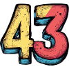 43 Zahl Bunt