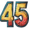 45 Zahl Bunt