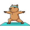 Yoga-Kapybara-Nagetier bei Kriegerhaltung