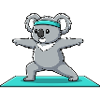Yoga-Koala-Bär macht Krieger-Pose