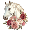 Cheval avec des fleurs