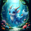 Wasserblauer Drache