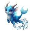 Aquarelle mystique du Dragon Bleu