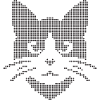 Dotted Cat Face Silhouette