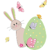 Osterhase mit Schmetterlinge