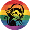 Rainbow Monkey – Headphones Rock Hand Sign