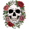 Skull & Red Roses, Gothic, Skull, Rock