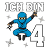 Jeg er 4 Ninja 4-års fødselsdag Blå Karate
