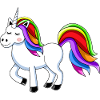 Regenbogen-Einhorn Cartoon-Design