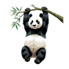 Hanging Panda Bamboo Branch