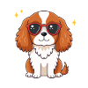 Chic dog with red glasses