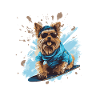 Yorkshire Terrier Dog Snowboard