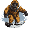 Mastiff Dog Snowboard