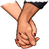 Holding hands motif love
