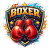 Logo de boxe combative avec gants