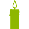 Green Candle Flame Silhouette