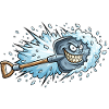Angry Snow Shovel Cartoon