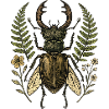 Hirschkäfer Blattwerk Print