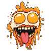 Melting face with fried egg eyes