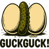 Two hard-boiled eggs with a cucumber