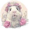 Meerschweinchen mit Blumen