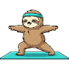 Yoga Faultier-Tier macht Krieger-Pose