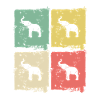 Elephant Quadri Pastel Pattern