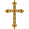 Gold Cross with Gem Inlays