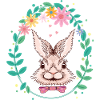 Hase im Blumenkranz