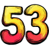 53 Zahl Bunt