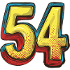 54 Zahl Bunt
