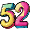 52 Zahl Bunt