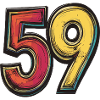 59 Zahl Bunt