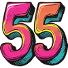 55 Zahl Bunt