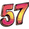 57 Zahl Bunt