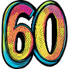 60 Zahl Bunt