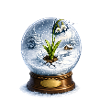 Snowdrop blasts snow globe