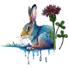 bunter Hase mit Klee
