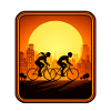 cyclists sunset
