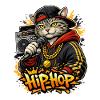 HipHop Cat with Microphone