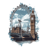 Londra, Inghilterra, design di souvenir per lo skyline Big Ben Eye