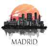 Spagna Skyline di Madrid, Sunset City Souvenir Design