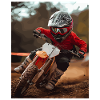 Motocross racer in red suit