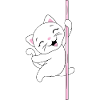 White_cat_is_dancing_on_a_pole