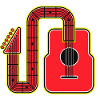 Red Abstract Shape Guitar